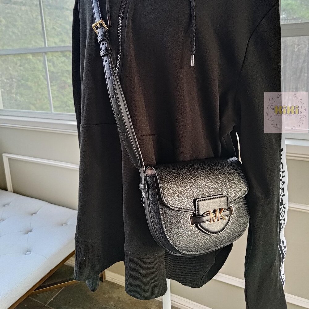 BRAND NEW Michael Kors Reed Small Pebbled Leather Crossbody Bag Black 35F3G6RC1T - Picture 5 of 13